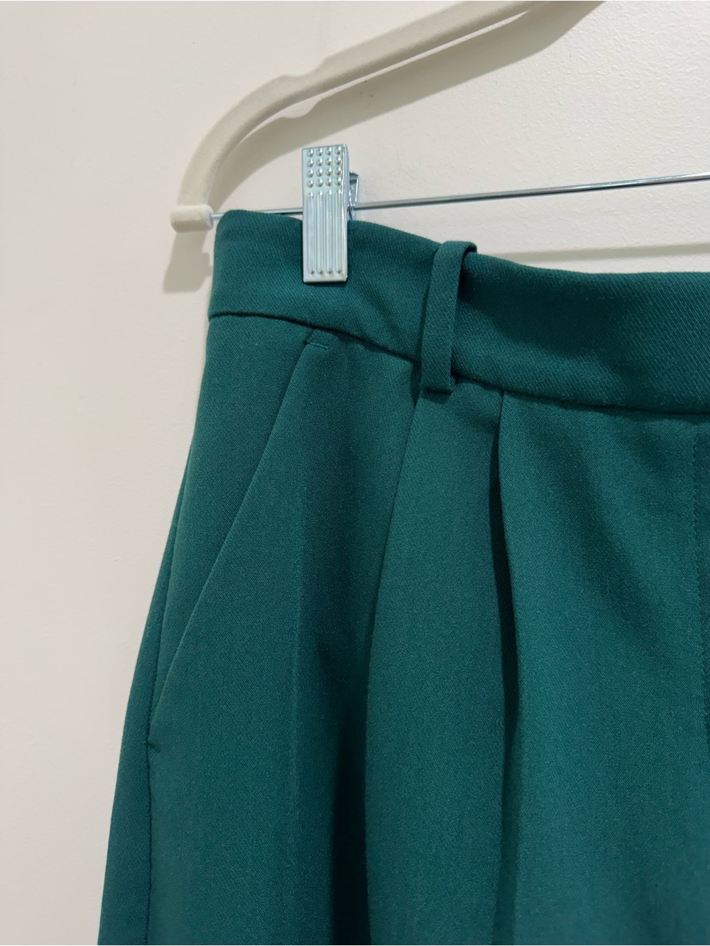 Abercrombie & Fitch Curve Love Wide Leg Trouser Pants Green Size 14L - Picture 3 of 9